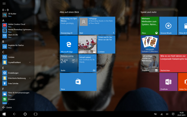 Die &Uuml;bersicht aller installierten Apps ist ebenfalls am rechten Rand untergebracht. (Screenshot: Golem.de)
